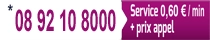 Tarif audiotel du 08 92 10 8000 : 0,60 € par minute plus prix d’appel