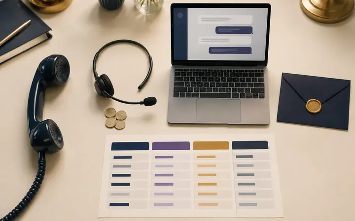 Comparaison entre téléphone, audiotel, chat et mail sur une plateforme de voyance